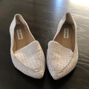 Steve Madden Silver Studded Loafer Flats